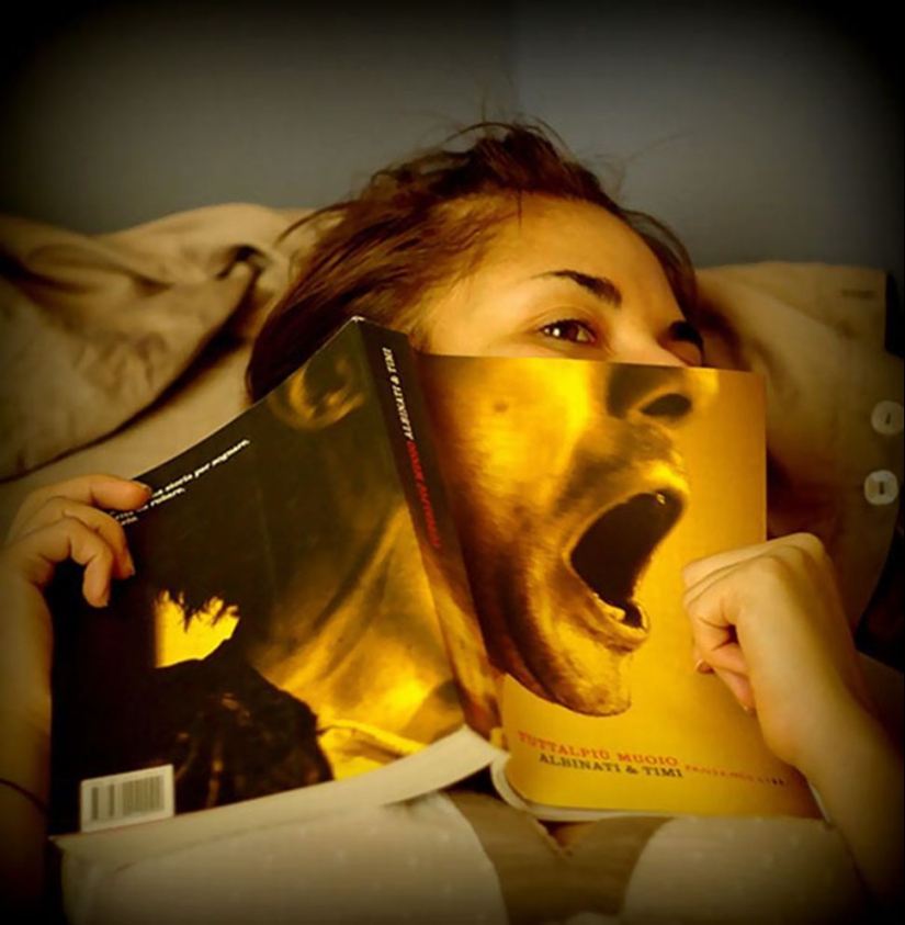 That awkward moment when the cover is in the reader's face