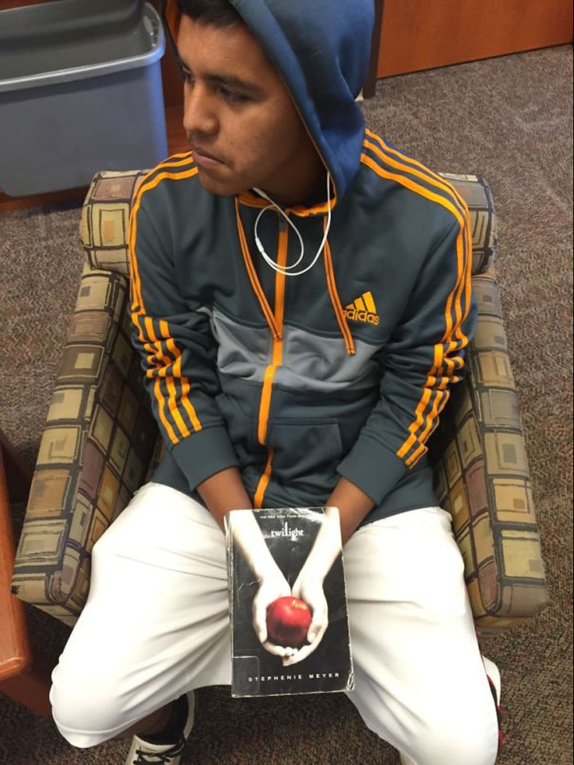 That awkward moment when the cover is in the reader's face