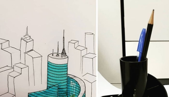 The architect from Brazil draws surreal buildings inspired by familiar objects
