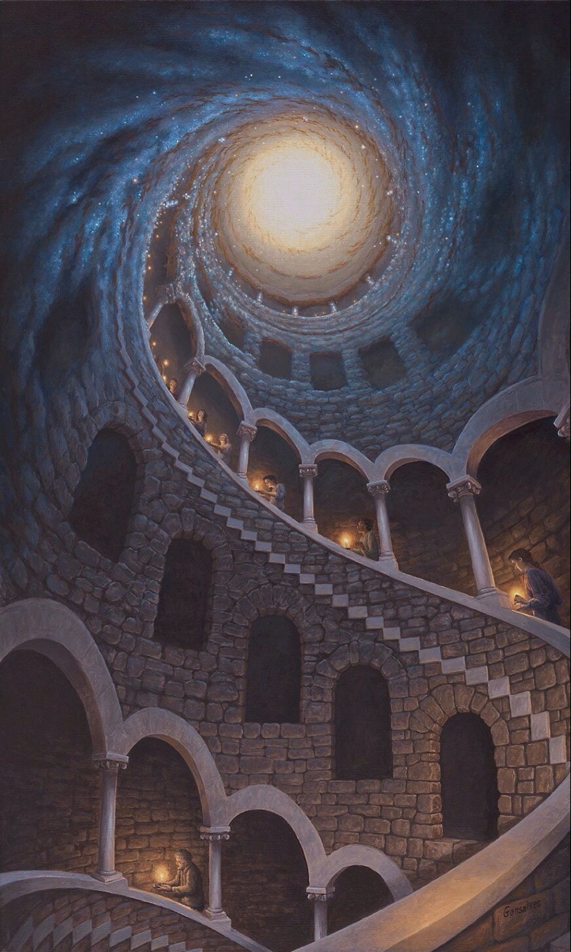 The Canadian artist's paintings change depending on the angle