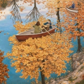 The Canadian artist's paintings change depending on the angle The Canadian artist's paintings change depending on the angle