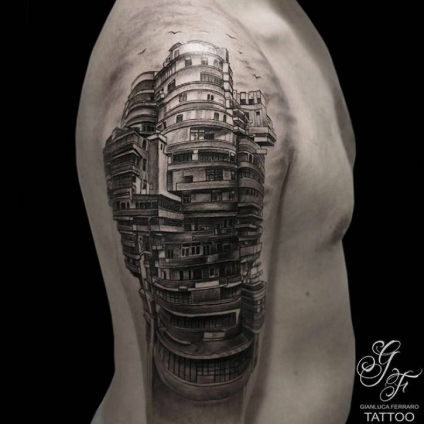 The city above the sole: amazing architectural tattoos