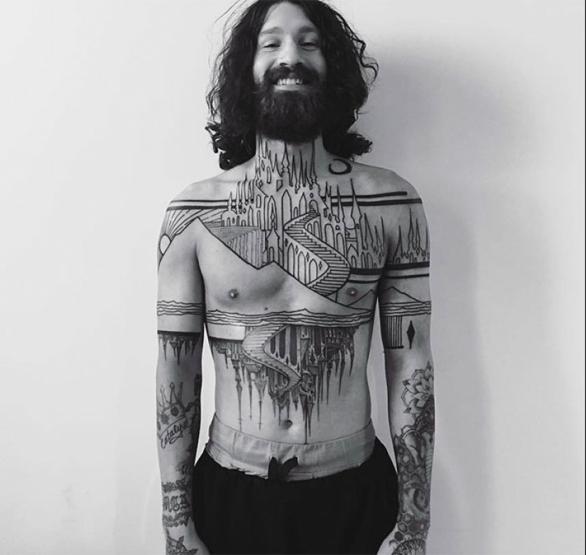 The city above the sole: amazing architectural tattoos