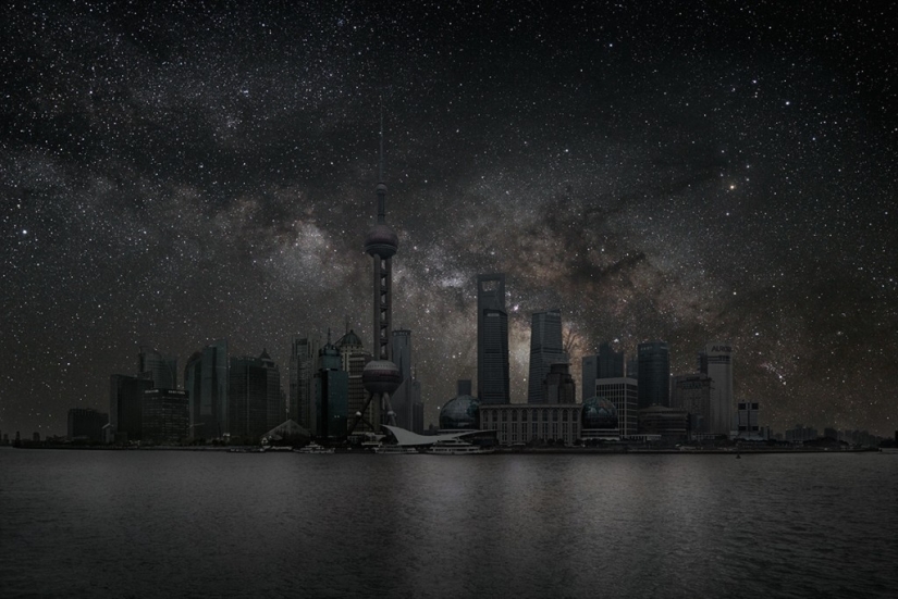 The city, lit only by the stars The city, lit only by the stars