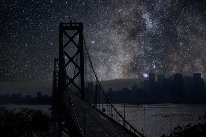 The city, lit only by the stars The city, lit only by the stars