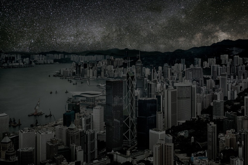 The city, lit only by the stars The city, lit only by the stars