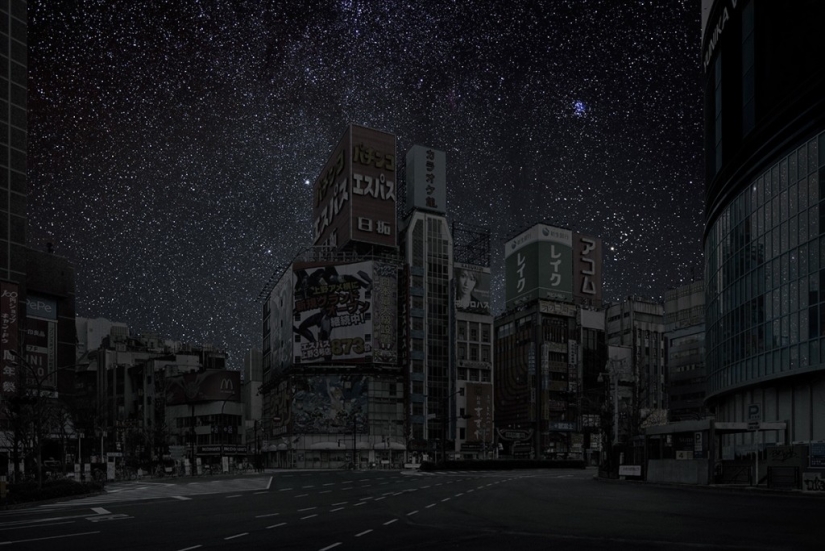 The city, lit only by the stars The city, lit only by the stars