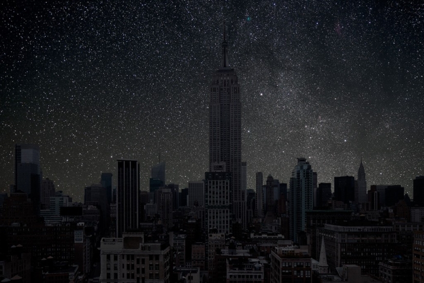 The city, lit only by the stars The city, lit only by the stars