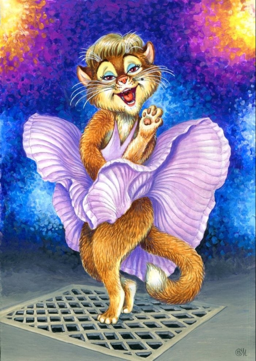 "The diamond hand" to "pulp fiction": the artist has replaced actors cute cats "The diamond hand" to "pulp fiction": the artist has replaced actors cute cats