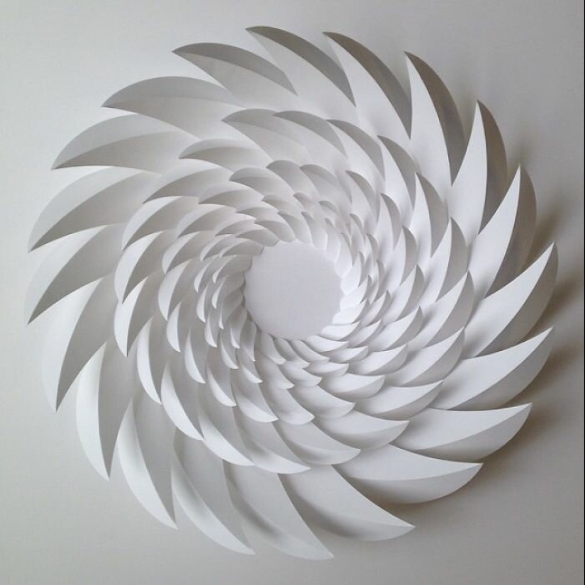 The engineer creates from paper geometric paintings and gifs, from which the eyes go crazy The engineer creates from paper geometric paintings and gifs, from which the eyes go crazy