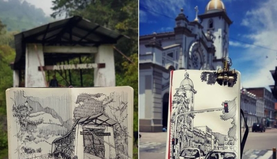 The reality is transferred to the paper: the incredible sketches of the architect from Colombia