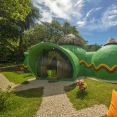 The woman built in the middle of the jungle house is made of concrete and dishwashing detergent The woman built in the middle of the jungle house is made of concrete and dishwashing detergent