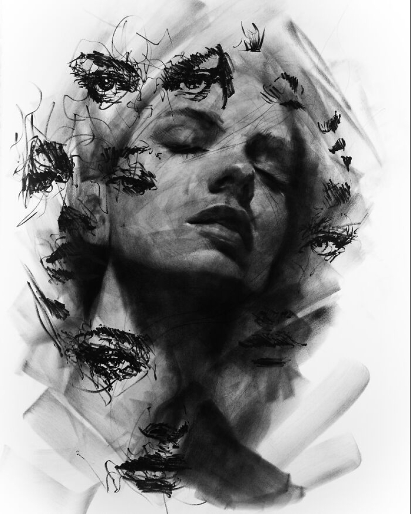 This Artist Captivates Audiences With His Visually Impactful Portraits Drawn Solely With Charcoal