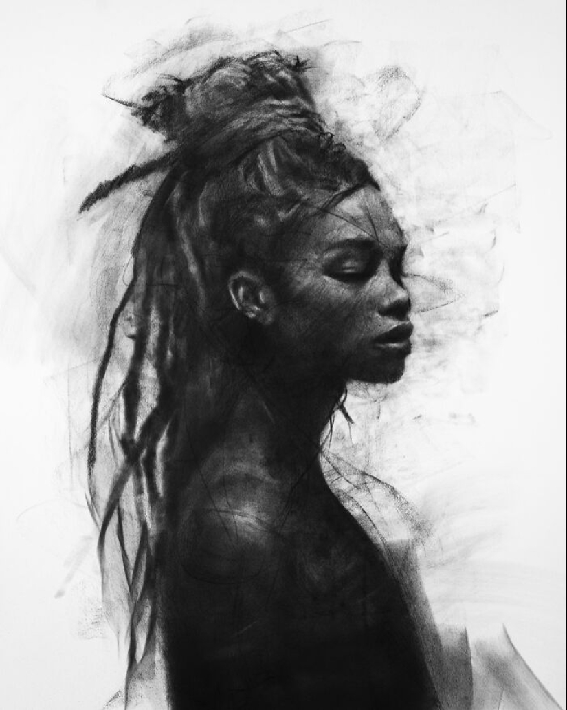 This Artist Captivates Audiences With His Visually Impactful Portraits Drawn Solely With Charcoal
