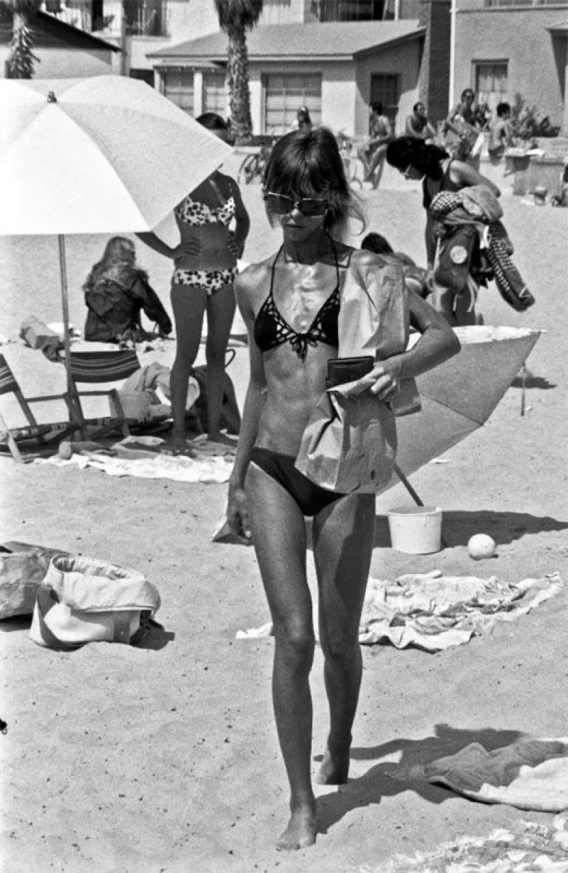 Tired of the sun: a hot summer day in 1970 at the famous Mission Beach