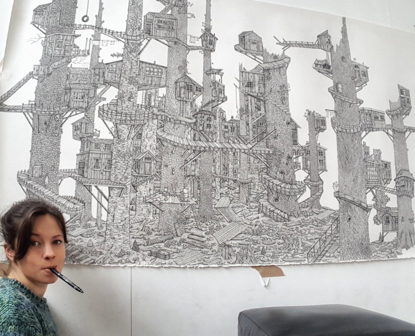 Todo un mundo sobre el papel: una mujer británica crea paisajes increíbles con una pluma ordinaria