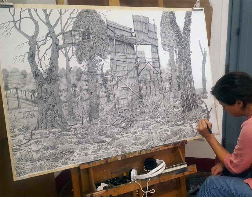 Todo un mundo sobre el papel: una mujer británica crea paisajes increíbles con una pluma ordinaria