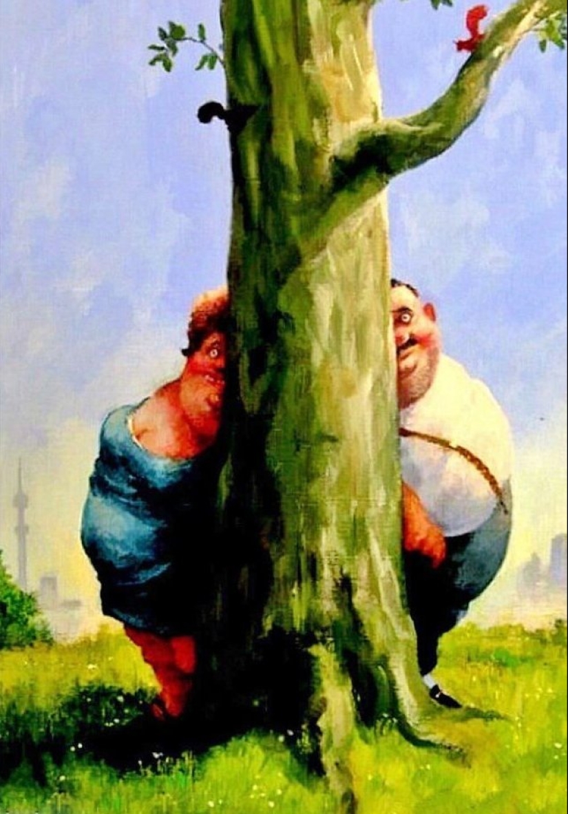 Tonterías graciosas en los cuadros del artista, escritor y matón Rudi Hurzlmayer