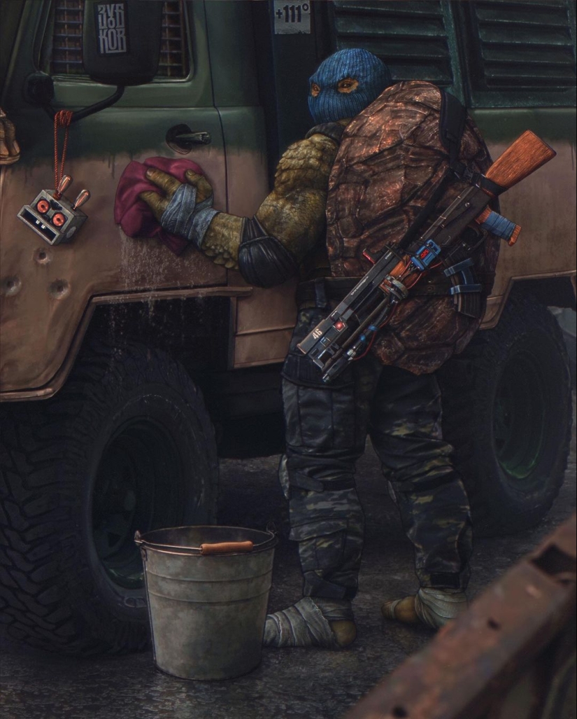 Tortugas Ninja Rusas Mutantes adolescentes de los años 90 según Evgeny Zubkov