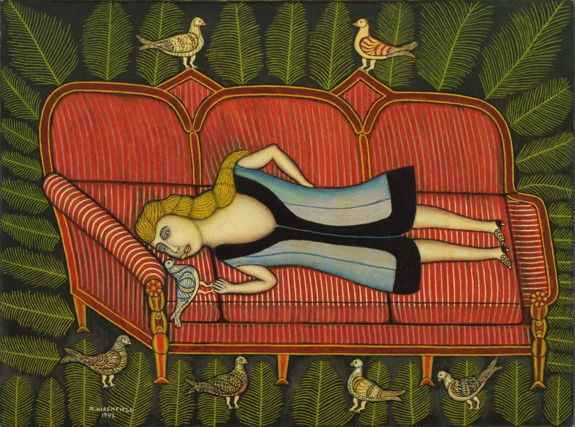 Unique paintings of Morris Hirshfield, who began drawing out of boredom at 65 Unique paintings of Morris Hirshfield, who began drawing out of boredom at 65