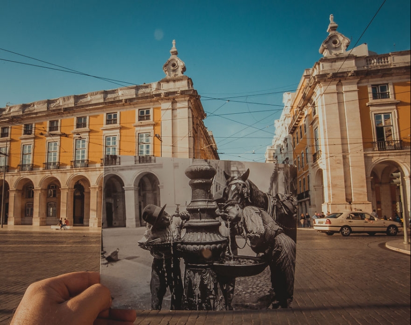 Ventana al pasado: un residente de Bakú combina fotografías antiguas con vistas modernas