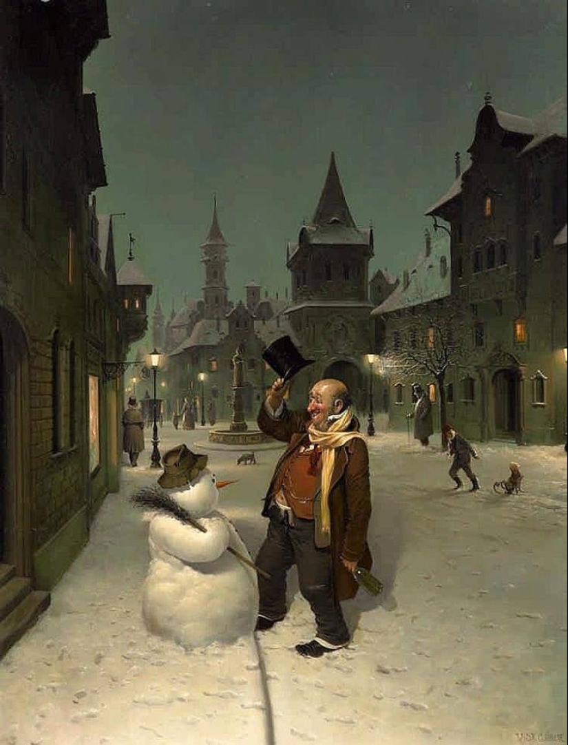 Viejos traviesos del género húngaro virtuoso de la pintura Vida Gabor