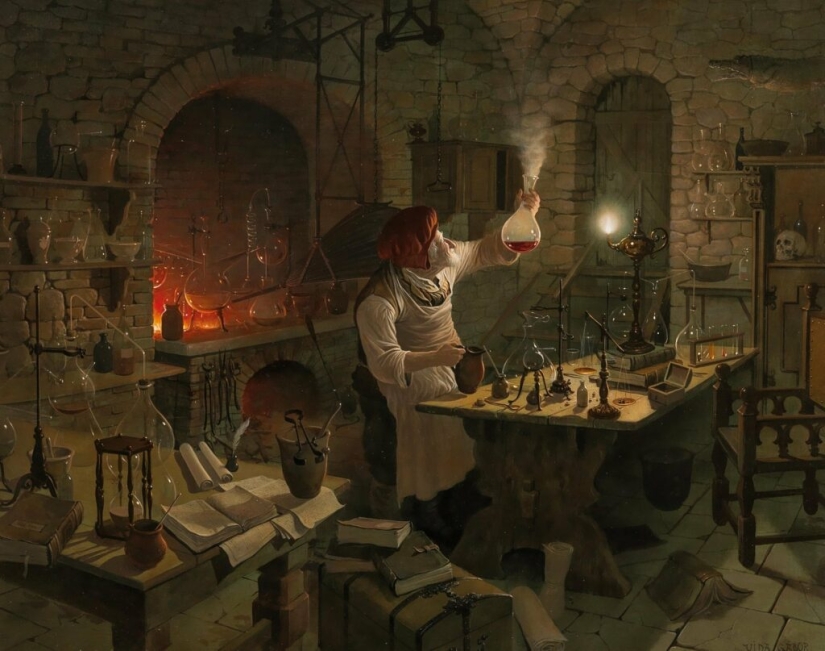 Viejos traviesos del género húngaro virtuoso de la pintura Vida Gabor