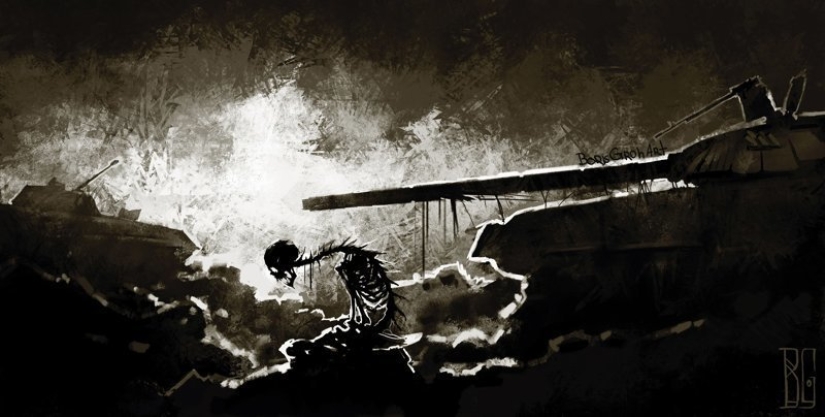 "Visual nigromancia": un mundo aterrador de un artista digital Boris rumble