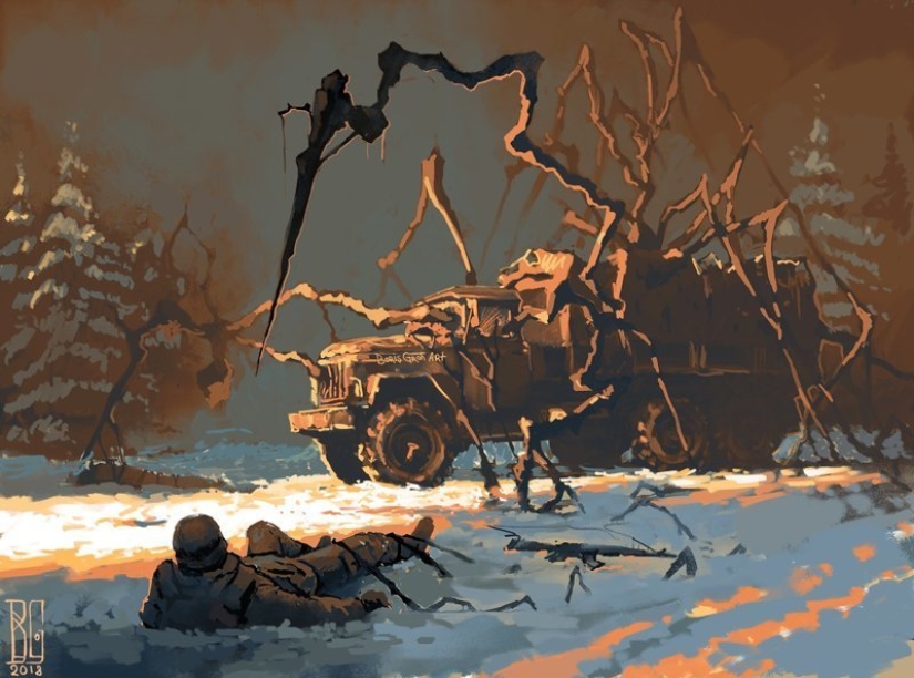 "Visual nigromancia": un mundo aterrador de un artista digital Boris rumble