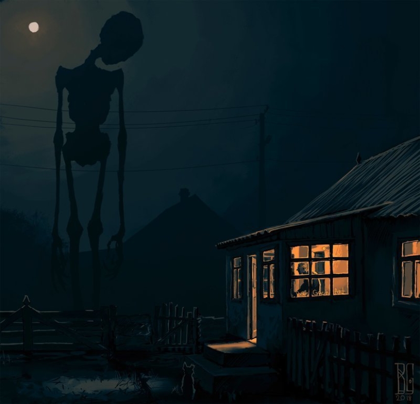 "Visual nigromancia": un mundo aterrador de un artista digital Boris rumble