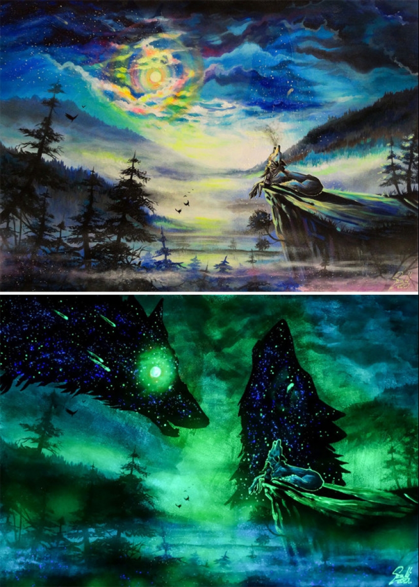 Vivien Sanislo's paintings that open up in the dark in a new way