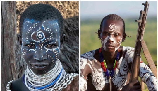 War paint and superstition wild: amazing pictures Karo tribe