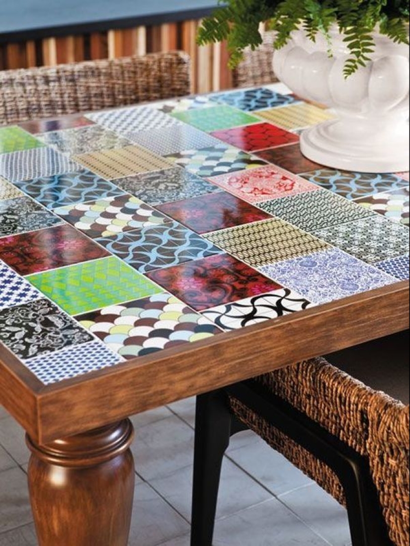 What can be made from the remains of ceramic tiles and mosaics