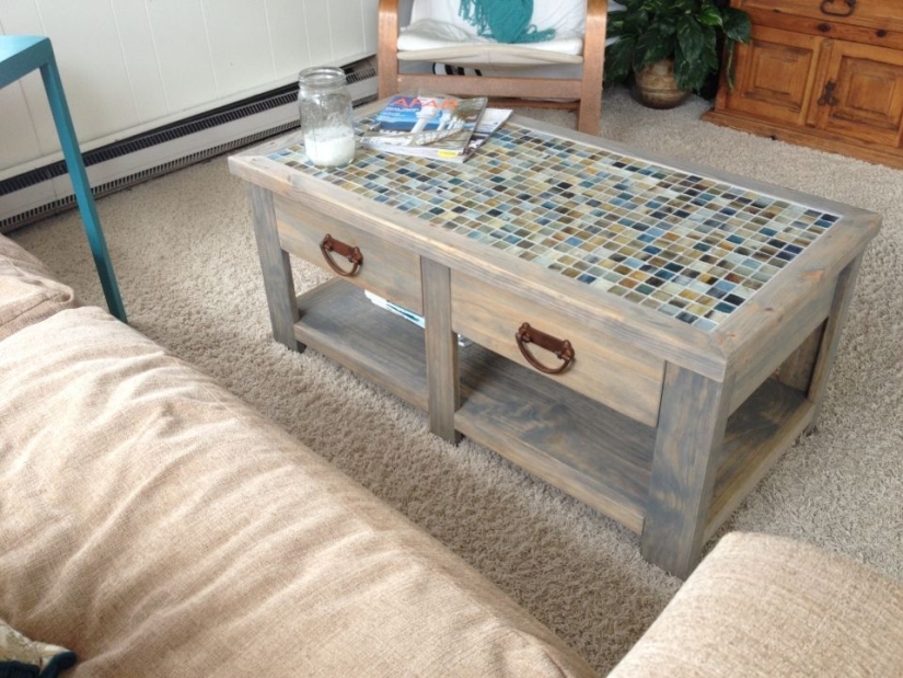 What can be made from the remains of ceramic tiles and mosaics