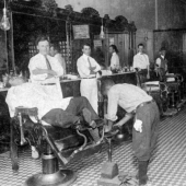 What did barbershops look like in the late XIX - early XX century What did barbershops look like in the late XIX - early XX century