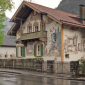 What does a painted Alpine village look like What does a painted Alpine village look like