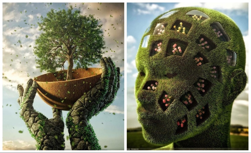 What if the artist will integrate nature, human and digital reality What if the artist will integrate nature, human and digital reality