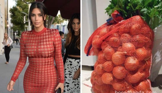 What inspires people to wild outfits and hairstyles — a cleaning brush, a string bag and a broken phone