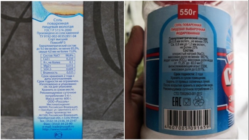 What manufacturers add to food salt and why we should read its composition