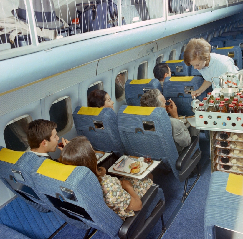 What the business class of a Swiss airline looked like in the 60s