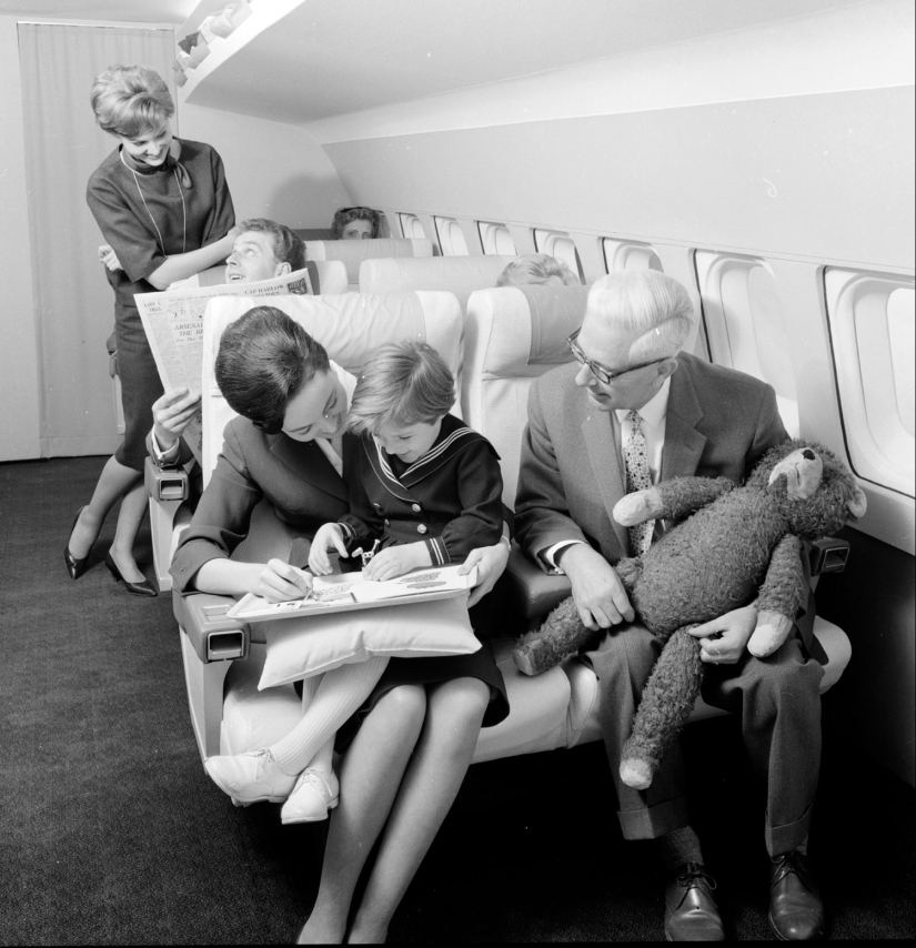 What the business class of a Swiss airline looked like in the 60s