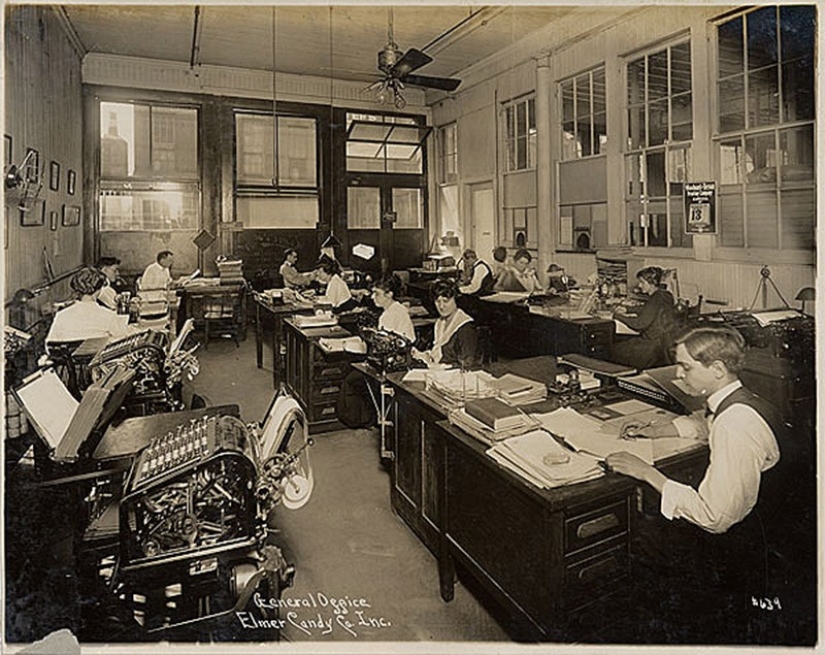 What were the offices like a hundred years ago