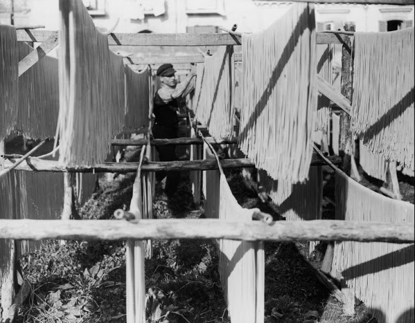 When hung noodles: manufacture of spaghetti at the beginning of the XX century