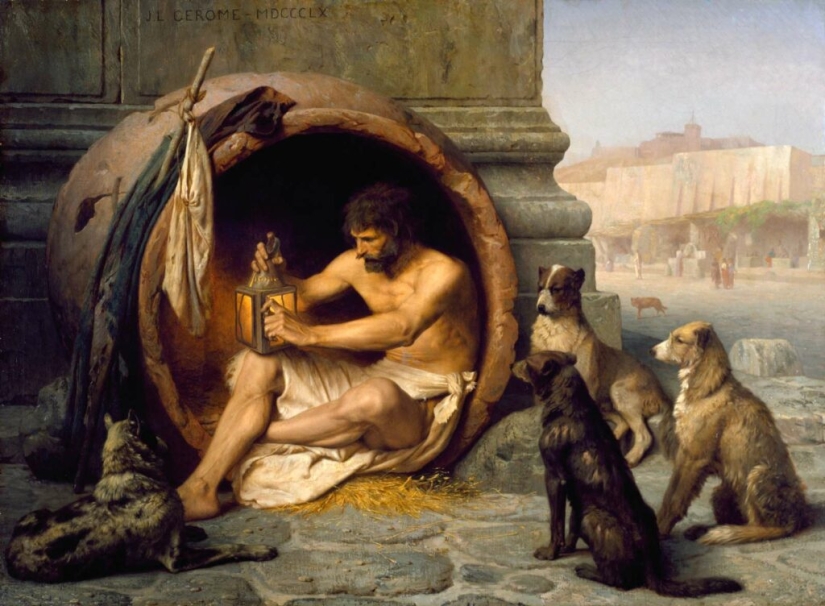 Why did the ancient Greek philosopher Diogenes live in a barrel?