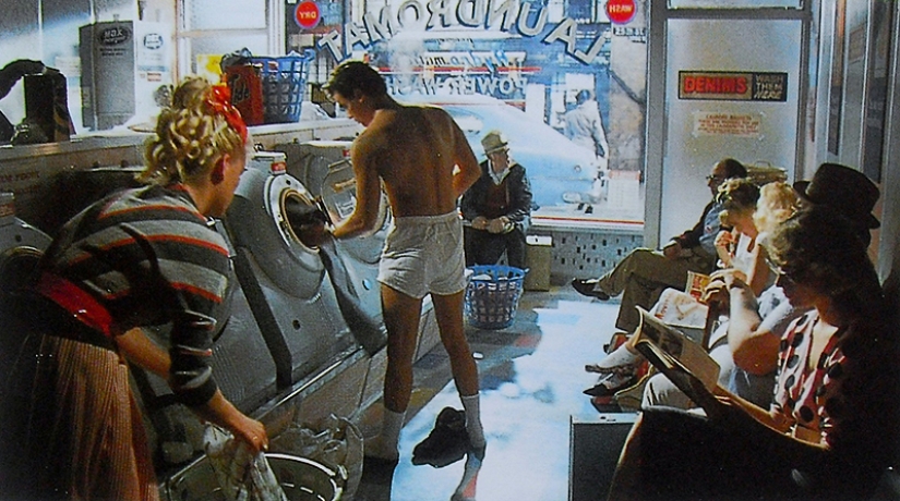 Why do Americans do laundry in laundries and not at home?