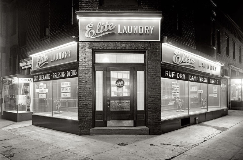 Why do Americans do laundry in laundries and not at home?