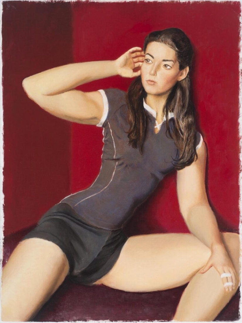 Pinturas irónicas de Jansson Stegner: bellezas enormes frente a chicos delgados