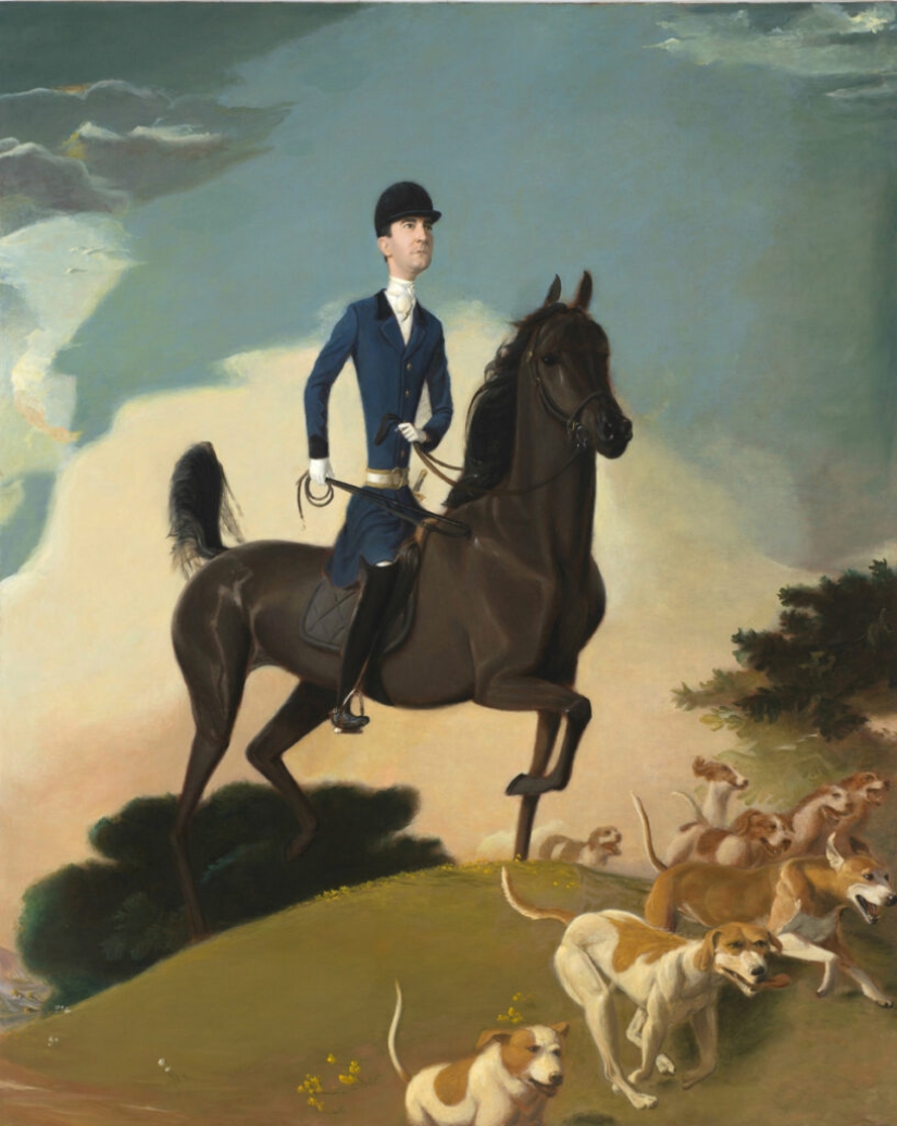 Pinturas irónicas de Jansson Stegner: bellezas enormes frente a chicos delgados