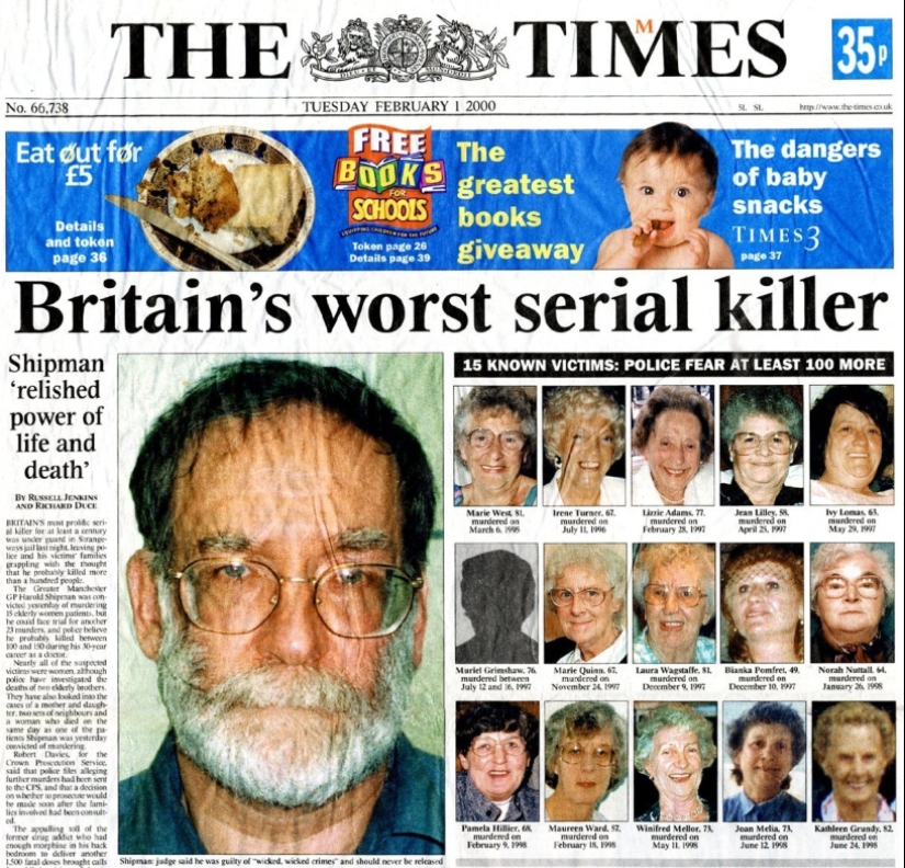 The story of "Doctor Death" Harold Shipman, who killed more than 500 patients